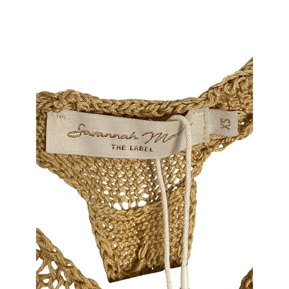 Savannah Morrow Rubina Midi Dress Crochet Knit Pima Cotton Coverup Cafe Size XS - Picture 6 of 11